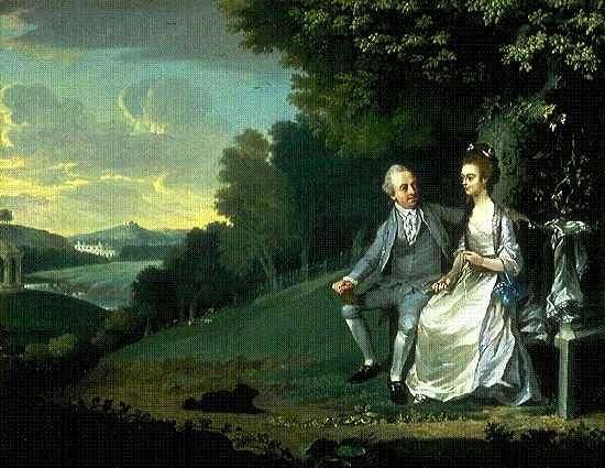 unknow artist Portrait of Sir Francis and Lady Dashwood at West Wycombe Park